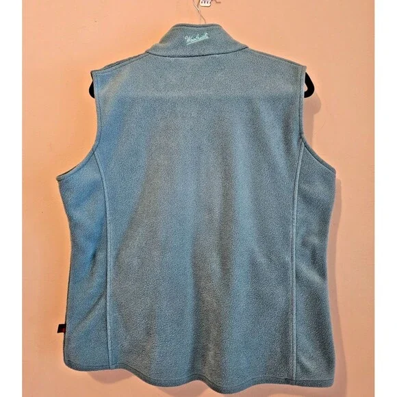 Size L WOOLRICH Green Fleece Vest Zip Up Pockets Womens - Picture 2 of 4